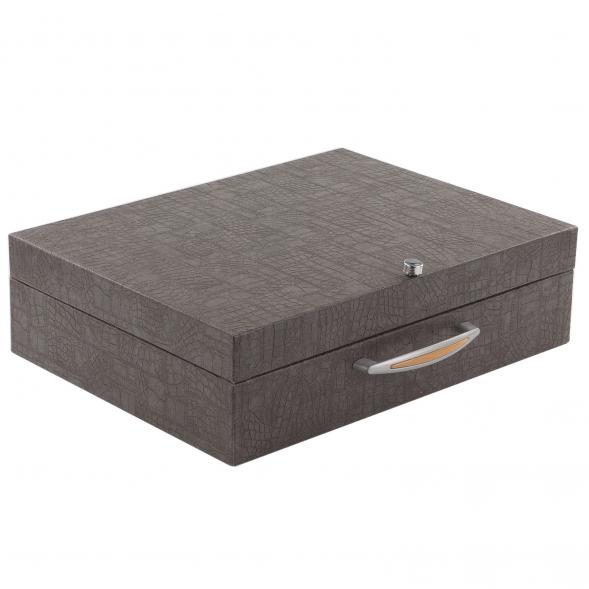 Лоток для бумаг А4 из малахита с гербом РФ 2 секции 120277