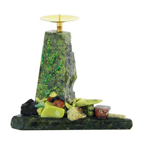 Настольный подсвечник &amp;quot;Скала&amp;quot; из змеевика 113374