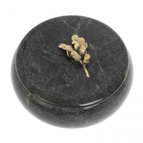 Шкатулка из змеевика &amp;quot;Желуди&amp;quot; 15х15х9 см 124562