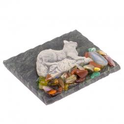 Магнит &amp;quot;Соболь на траве&amp;quot; змеевик мрамолит