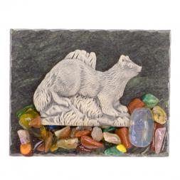 Магнит &amp;quot;Соболь на траве&amp;quot; змеевик мрамолит