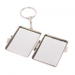 Складное зеркало брелок из сиреневого флюорита прямоугольное