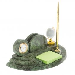 Настольный мини-набор &amp;quot;Глобус&amp;quot; змеевик