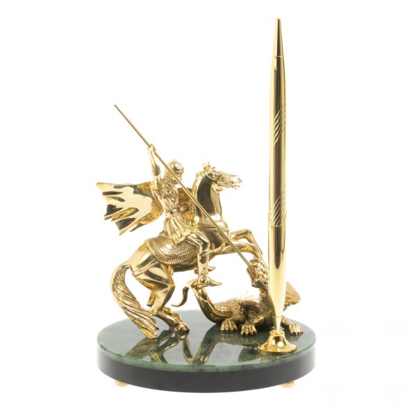 Статуэтка &amp;quot;Георгий Победоносец&amp;quot; на нефрите 13х13х17 см 127685