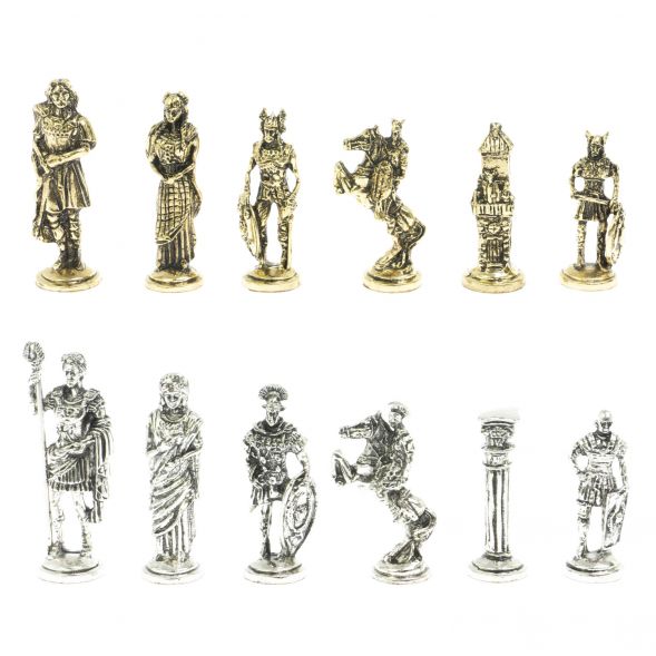 Шахматы подарочные &amp;quot;Галлы и Римляне&amp;quot; 36х36 см из мрамора и змеевика 128228