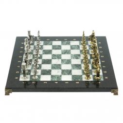 Шахматы подарочные &amp;quot;Галлы и Римляне&amp;quot; 36х36 см из мрамора и змеевика