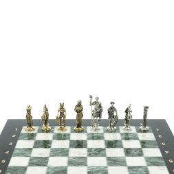 Шахматы подарочные &amp;quot;Галлы и Римляне&amp;quot; 36х36 см из мрамора и змеевика
