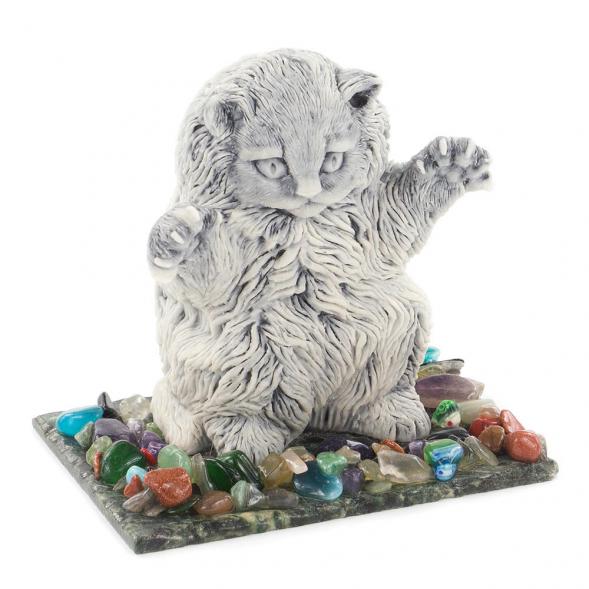 Сувенир &amp;quot;Кот играет&amp;quot; из мрамолита 119819