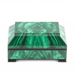 Ларец "Счастье" камень малахит 12х8х6 см