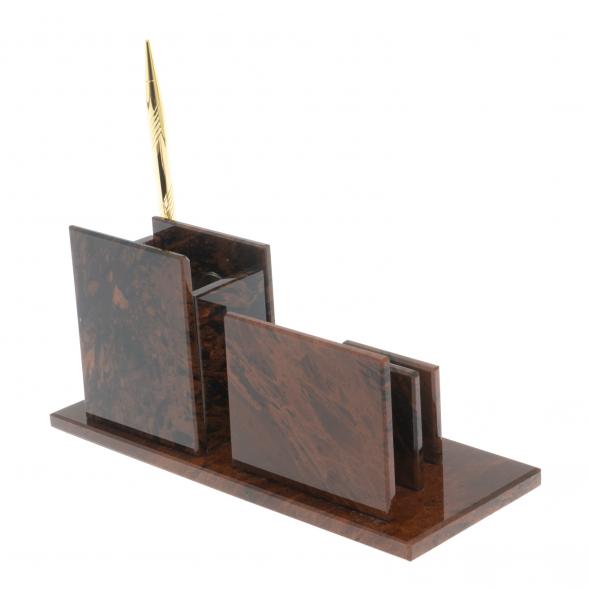 Письменный прибор &amp;quot;Супер&amp;quot; камень обсидиан 121950