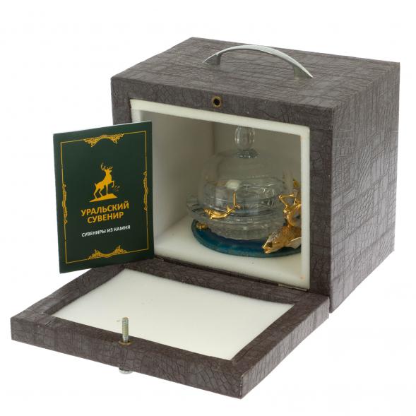 Икорница &amp;quot;Дары моря&amp;quot; камень агат 124079