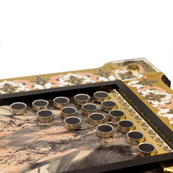 Нарды &amp;quot;Орнамент&amp;quot; пейзажная яшма Златоуст 124944