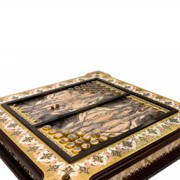 Нарды &amp;quot;Орнамент&amp;quot; пейзажная яшма Златоуст