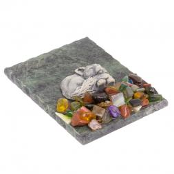 Магнит &amp;quot;Лисенок спит&amp;quot; змеевик мрамолит