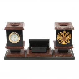 Офисный набор с подставкой для телефона из лемезита