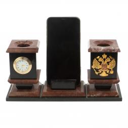 Офисный набор с подставкой для телефона из лемезита