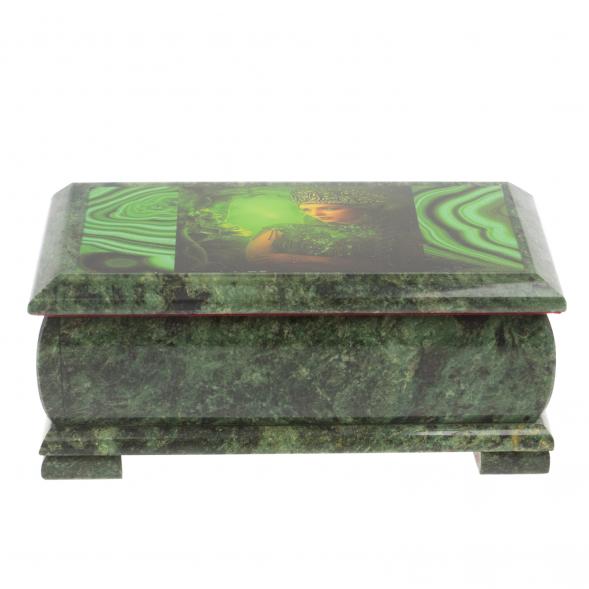Шкатулка &amp;quot;Хозяйка медной горы&amp;quot; с иллюстрацией под малахит 18х9х8 см 127125