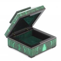 Малахитовый ларец &amp;quot;Квадрат&amp;quot; 8х8х5 см