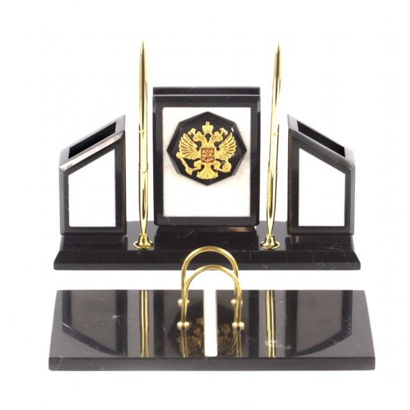 Письменный набор &amp;quot;Герб России&amp;quot; из мрамора 121314