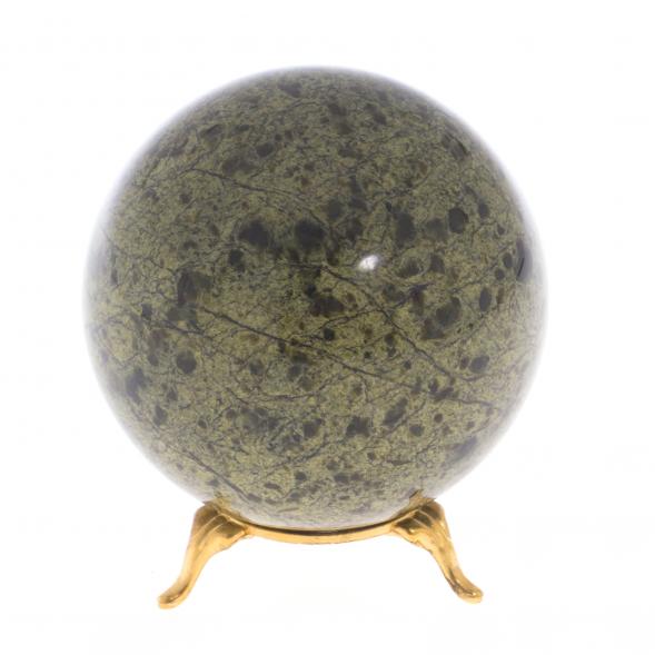 Шар 9 см зеленый змеевик 122202