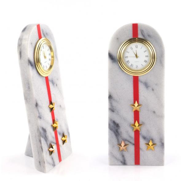 Часы &amp;quot;Погон капитан МВД&amp;quot; из мрамора 113180