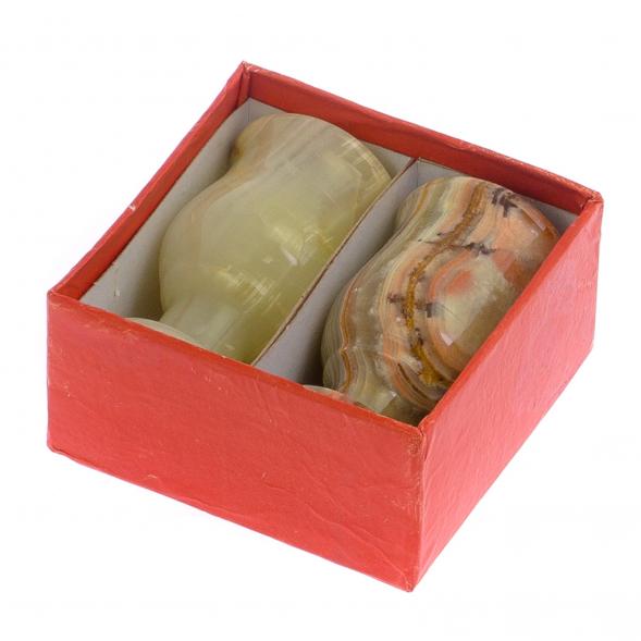 Набор рюмок из оникса 2 шт 20 мл 3,8х7 см в коробке (1,5х3) 125610