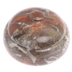 Медовница с крышкой из камня креноид 200 мл 10,5х10,5х7,5 см