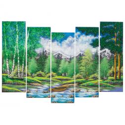 Картина модульная на камне "Горный ручей" 60х100 см