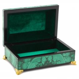 Малахитовый ларец &amp;quot;Драгоценный&amp;quot; камень малахит 15х10х7 см