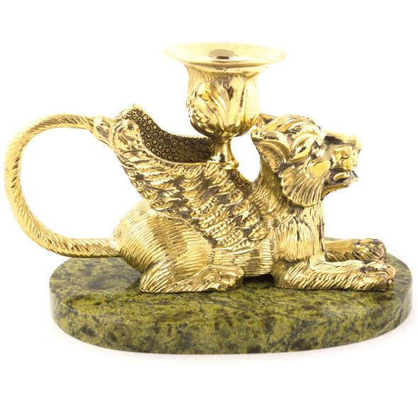 Настольный подсвечник &amp;quot;Грифон&amp;quot; из бронзы и камня 120933