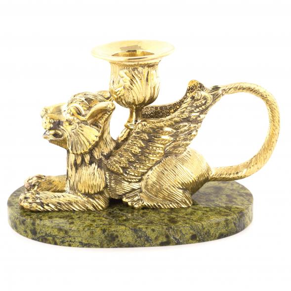 Настольный подсвечник &amp;quot;Грифон&amp;quot; из бронзы и камня 120933