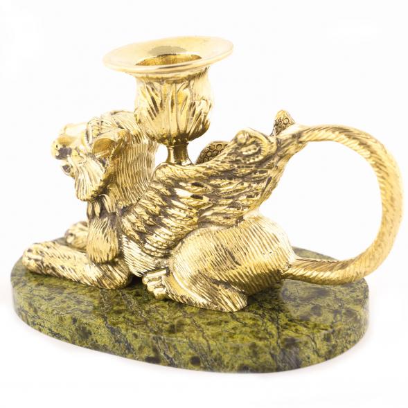 Настольный подсвечник &amp;quot;Грифон&amp;quot; из бронзы и камня 120933