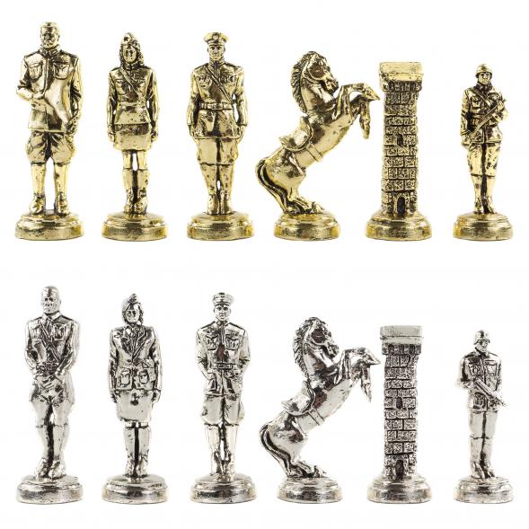 Подарочные шахматы &amp;quot;Великая Отечественная война&amp;quot; доска 47х47 см камень змеевик 121026