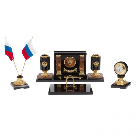 Настольный набор из яшмы &amp;quot;Россия&amp;quot; 113223