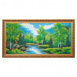 Картина &amp;quot;Летний пейзаж&amp;quot; багет №9 50х100 см, каменная крошка