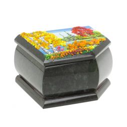 Шкатулка с расписной крышкой &amp;quot;Осень&amp;quot; 11х9х6,5 см