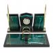Настольный набор из змеевика &amp;quot;Галант&amp;quot; с часами 128070