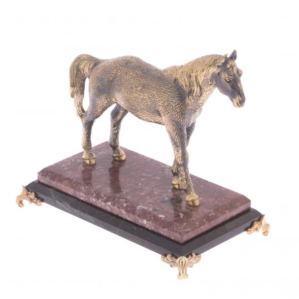 Настольная статуэтка из бронзы &amp;quot;Лошадь&amp;quot; на подставке из камня креноид 121928