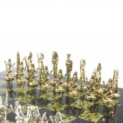 Шахматы &amp;quot;Древний Египет&amp;quot; доска 40х40 см камень змеевик