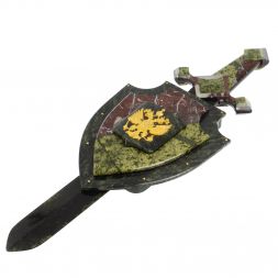 Настенный сувенир "Щит и меч" змеевик креноид