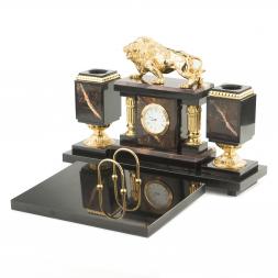 Письменный набор &amp;quot;Лев&amp;quot; камень яшма долерит