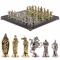 Шахматы подарочные "Рыцари крестоносцы" доска 44х44 см из камня змеевик
