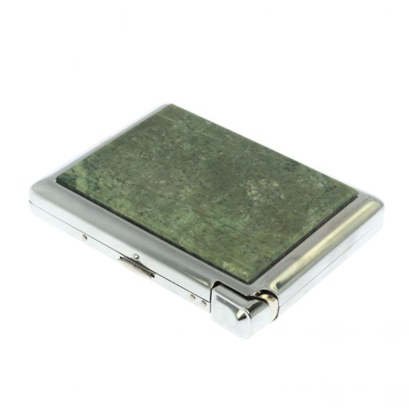 Портсигар на 20 сигарет с зажигалкой камень жадеит 129290
