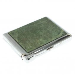 Портсигар на 20 сигарет с зажигалкой камень жадеит