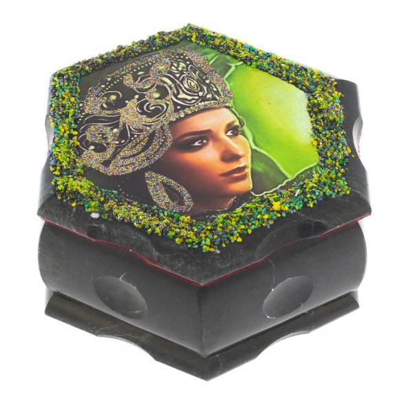 Каменная шкатулка &amp;quot;Хозяйка медной горы&amp;quot; 14х12,5х7 см 122324