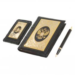 Подарочный набор &amp;quot;Держава&amp;quot; ежедневник, визитница и ручка Parker
