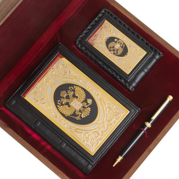 Подарочный набор &amp;quot;Держава&amp;quot; ежедневник, визитница и ручка Parker 122399