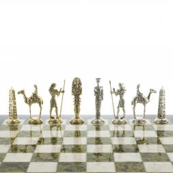 Шахматы &amp;quot;Древний Египет&amp;quot; доска 40х40 см мрамор змеевик