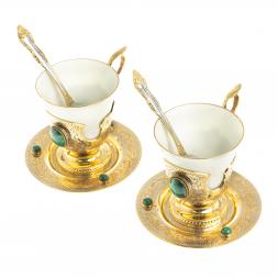 Кофейный / чайный набор "Малахит" на 2 персоны 200 мл Златоуст