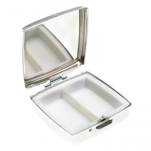 Таблетница на 2 отсека зеленый флюорит цвет серебро 123365